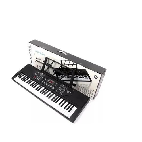 Teclado FHS 61 Teclas Negro Con Pantalla LCD y Grabador Ideal Principiantes