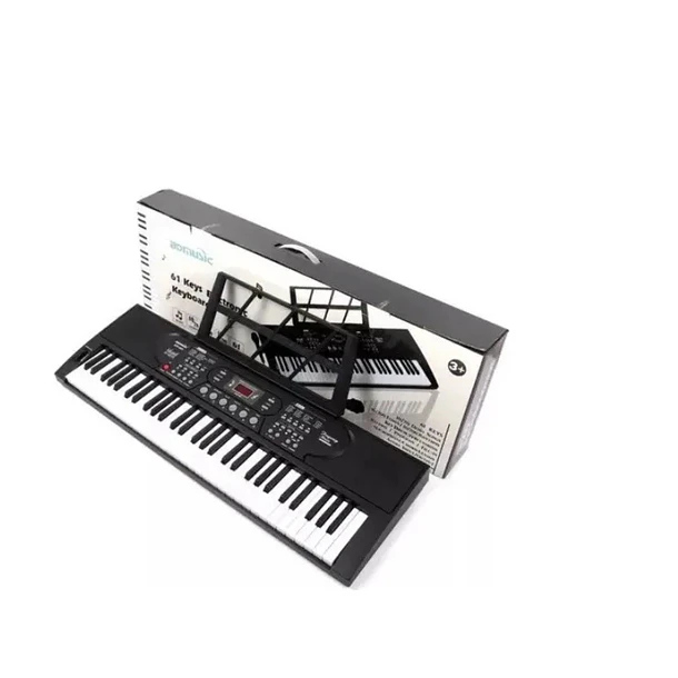 Teclado FHS 61 Teclas Negro Con Pantalla LCD y Grabador Ideal Principiantes 1
