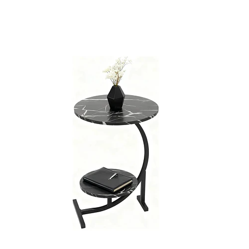 Mesa De Centro doble Auxiliar Living En Forma Media Luna  