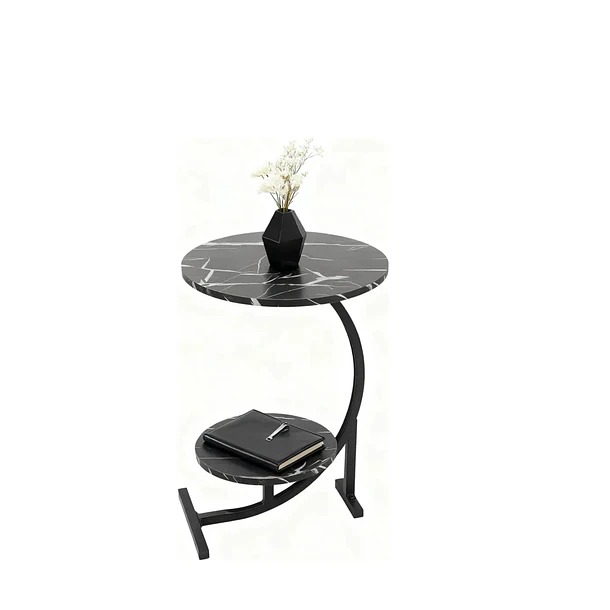 Mesa De Centro doble Auxiliar Living En Forma Media Luna   1