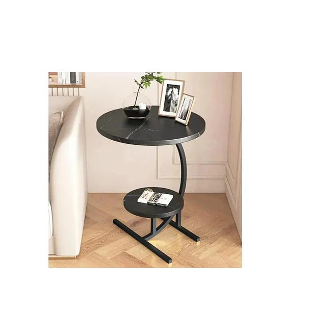 Mesa De Centro doble Auxiliar Living En Forma Media Luna   3