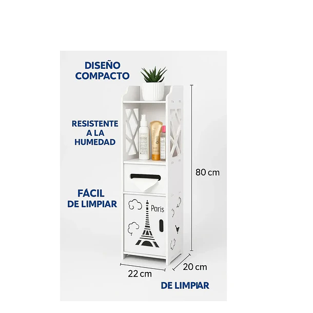 Estante Organizador Para Baño Repisas Y Cajones Vertical Multiuso Cocina, Baño 3