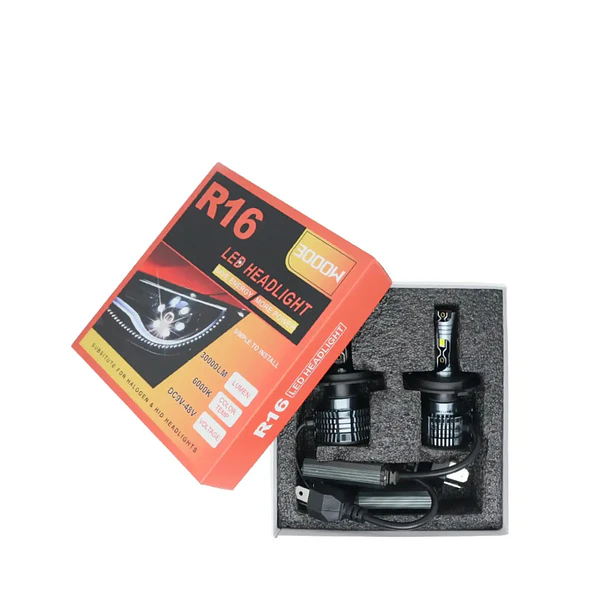 X2 Luces Turbo Led R16 3000w 30.000 Lúmenes Autos Camión H4 4