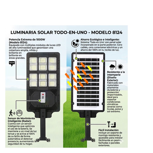 Iluminación Foco Solar Exterior Alta Potencia 1000w 4