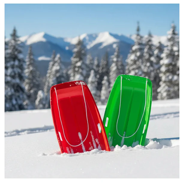 Trineo De Nieve 65x38x10cm Reforzado Con Cuerda Rojo pequeño 6