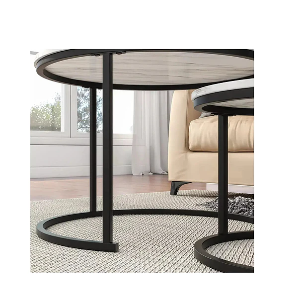 Mesa De Centro Auxiliar Doble Melamina 70x50cm  2