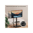 Soporte Tv Rack Móvil Con Ruedas 32 A 75 Base Pedestal Stand Negro 2