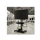 Soporte Tv Rack Móvil Con Ruedas 32 A 75 Base Pedestal Stand Negro 4