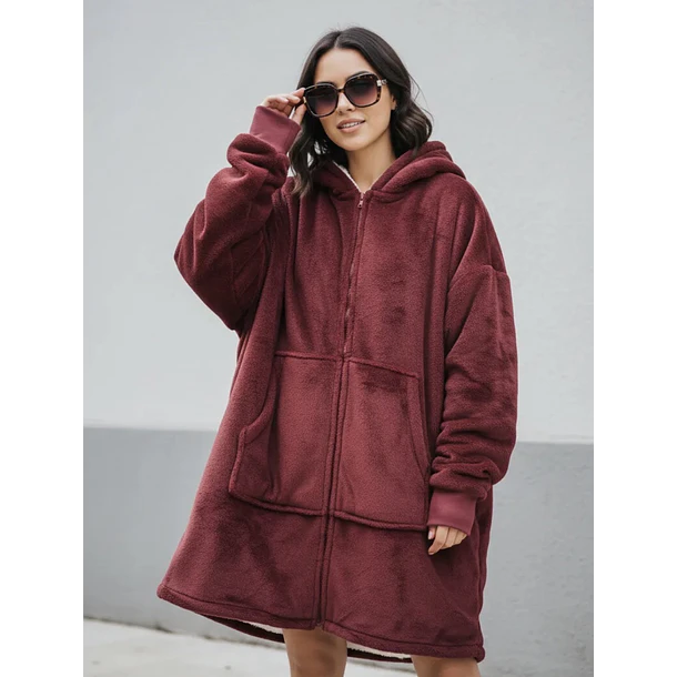 Maxi Poleron Polar Unisex Chiporro Con Capucha Oversize 6