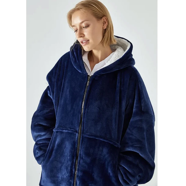 Maxi Poleron Polar Unisex Chiporro Con Capucha Oversize 2