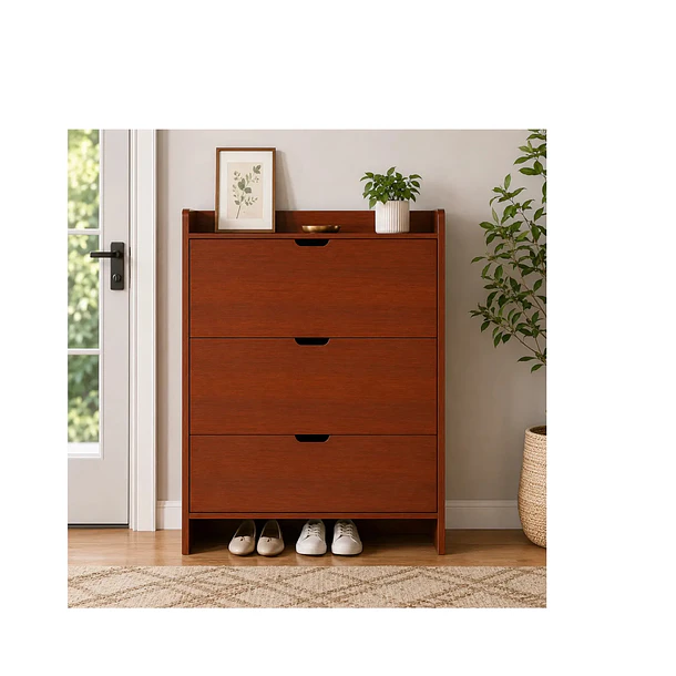 Zapatera Moderna Ángeles Del Hogar, 3 Estantes, Madera 1