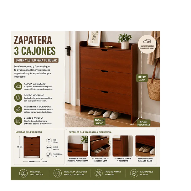   Zapatero Organizador De Entrada Moderno 2