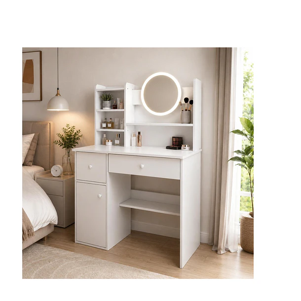 Tocador Moderno Con Espejo Led Iluminado  5