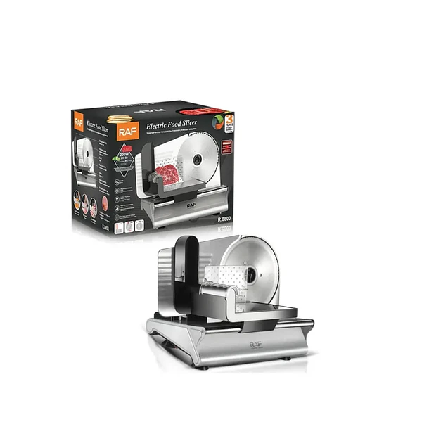 Cortadora Rebanadora Carne Fiambre Eléctrica Raf Color Plateado 1