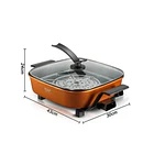 Olla Eléctrica Sartén Antiadherente Al Vapor 1350w 4