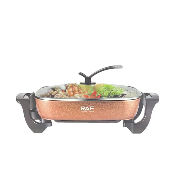 Olla Eléctrica Antiadherente 10L Raf  Naranja Vidrio 1500W 1