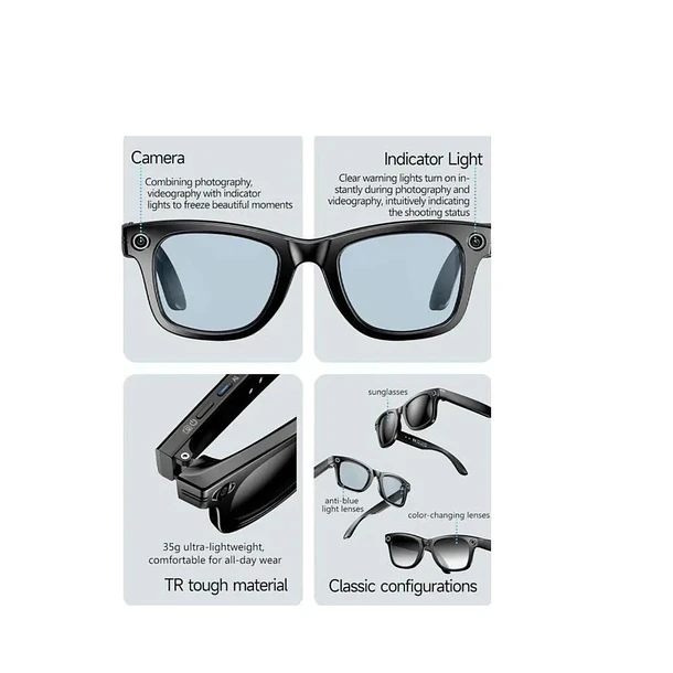 Gafas Anteojos Inteligentes G5 Con Camara Fotos Audio Hd 4
