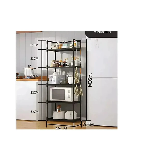 Rack Estante Organizador Baño Cocina Multifuncional 5 Nivel 3
