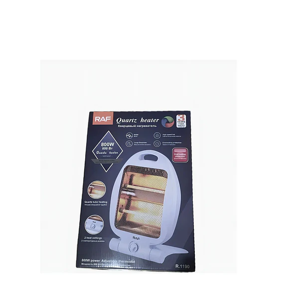 Calefactor Eléctrico Raf Quartz Heater 800W Blanco Oscilación 2