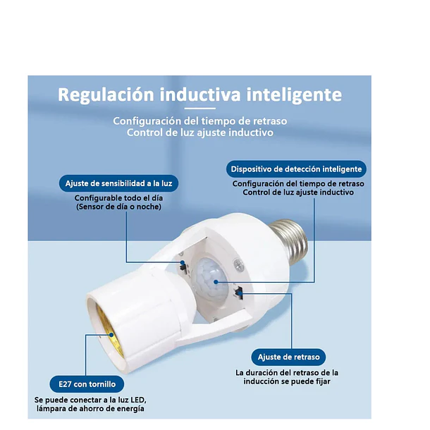 Tiri 360° Grados Infrarrojo E27 Socket For Foco . 2