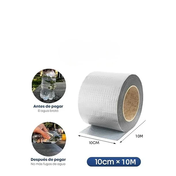  Cinta Sellador Adhesivo Techo Gotera Impermeable 10cm X 10m 3