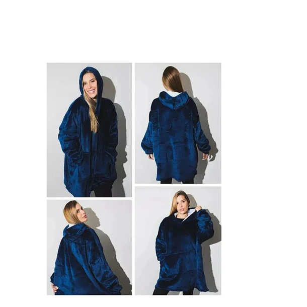 Poleron Sherpa Invierno Capucha Chiporro Largo Frio Mujer 5