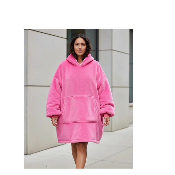 Poleron Sherpa Invierno Capucha Chiporro Largo Frio Mujer 10