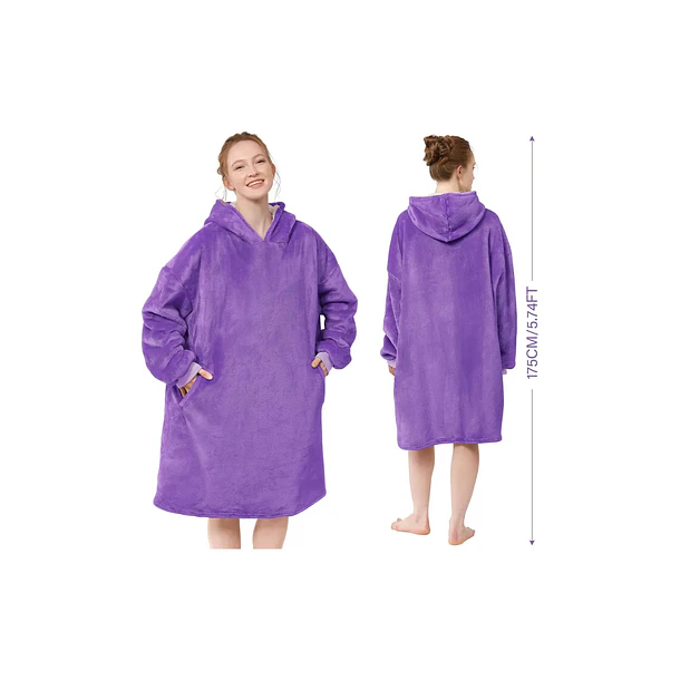 Poleron Sherpa Invierno Capucha Chiporro Largo Frio Mujer 11