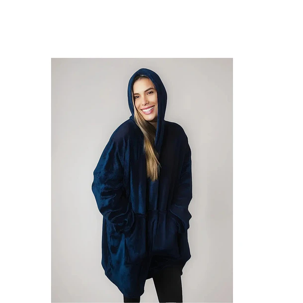 Poleron Sherpa Invierno Capucha Chiporro Largo Frio Mujer 2
