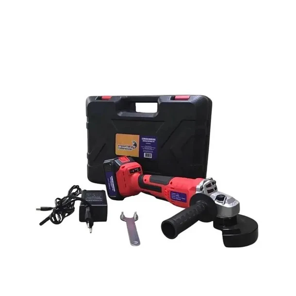 Amoladora Angular Con Batería Importway De 21 V Con Funda Rojo 2