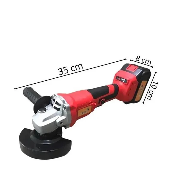 Amoladora Angular Con Batería Importway De 21 V Con Funda Rojo 4