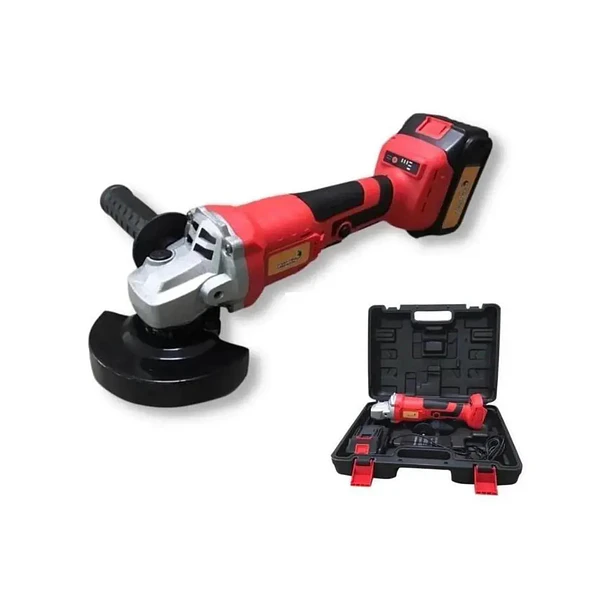 Amoladora Angular Con Batería Importway De 21 V Con Funda Rojo 1