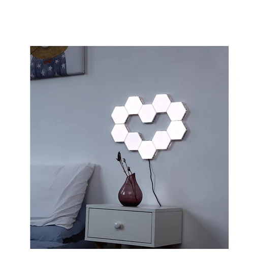 Luces Led Hexagonal Rgb Packx6 + Control Remoto Inalámbricas