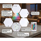 Luces Led Hexagonal Rgb Packx6 + Control Remoto Inalámbricas 7