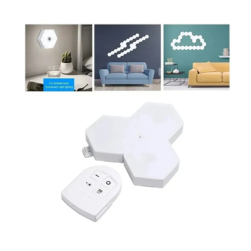 Luces Led Hexagonales Inalámbricas Packx3 Con Control Remoto