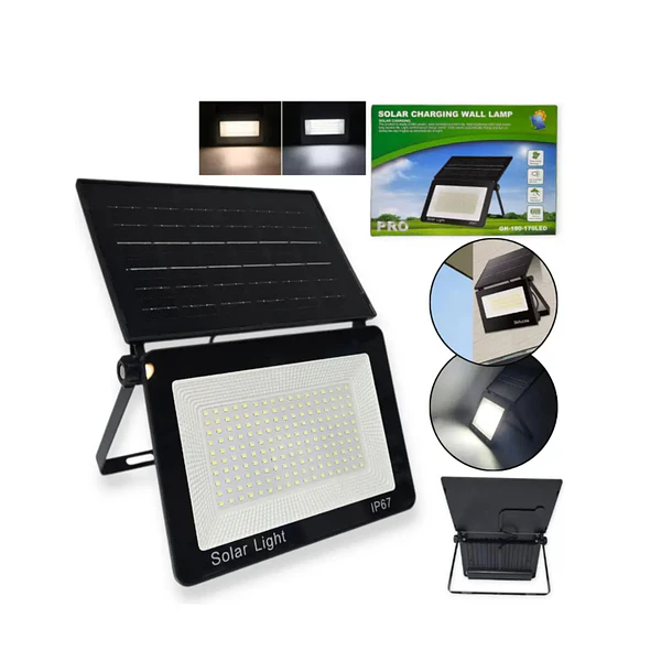 Foco Solar Led Exterior 200w Sensor Luz Pared Jardin Ip67 1