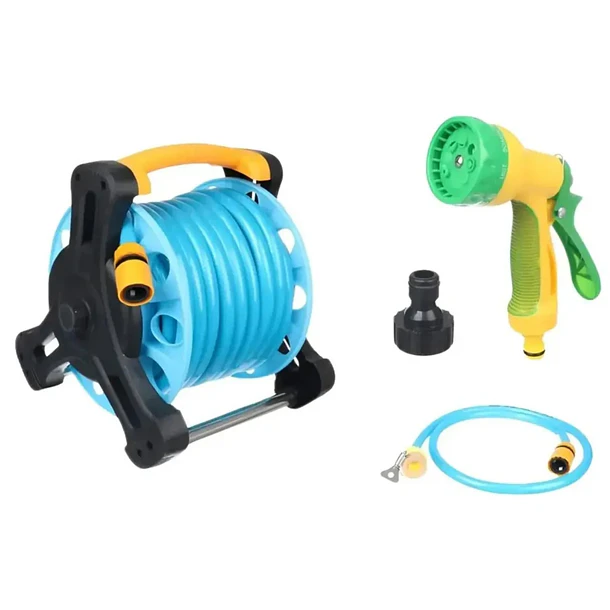Kit Juego De Manguera Portátil 15m Con Carrete Y Pistola 1