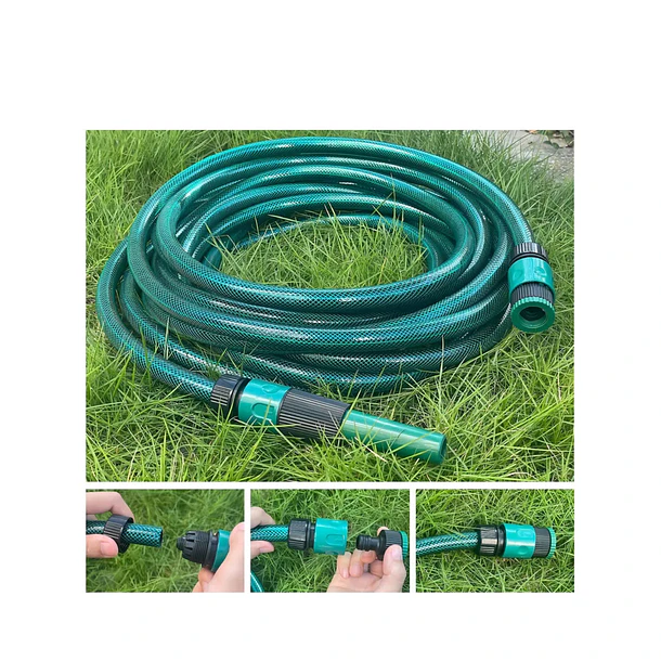 Manguera Para Jardín Reforzada 20 Metros Con Conectores Pvc 3