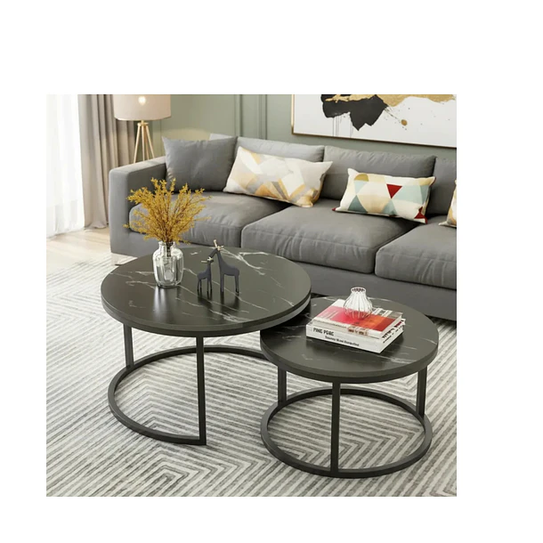 Mesa De Centro Auxiliar Doble Melamina 70x50cm 34x40cm 2