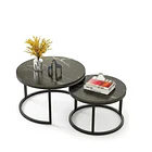 Mesa De Centro Auxiliar Doble Melamina 70x50cm 34x40cm 3