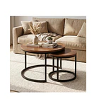 Mesa De Centro Auxiliar Doble Melamina 70x50cm 34x40cm 5