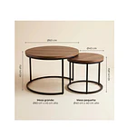 Mesa De Centro Auxiliar Doble Melamina 70x50cm 34x40cm 6