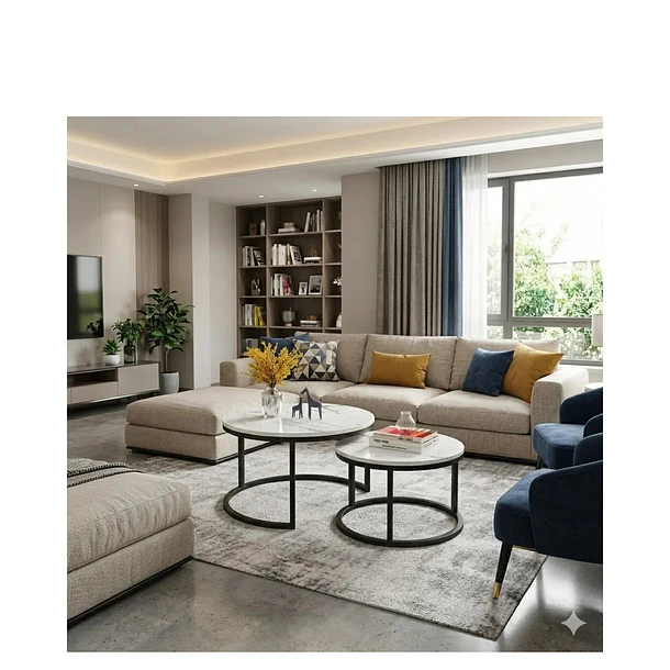 Mesa De Centro Auxiliar Doble Melamina 70x50cm 34x40cm 7