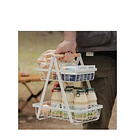 Frutero, mesa, organizador de frutas, cesta metálica de alambre 2 niveles , color blanco 3