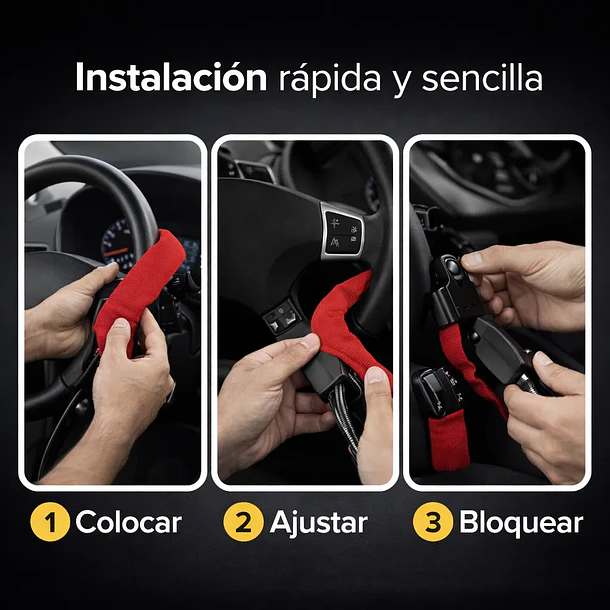 Traba Volante Auto Antirrobo Universal Seguridad Cinturón  4