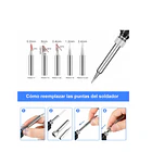 Kit Electrico Cautín 60w Regulable 5 Puntas 15 Pcs  2
