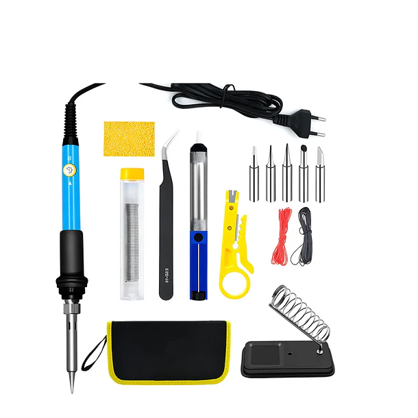 Kit Electrico Cautín 60w Regulable 5 Puntas 15 Pcs  1
