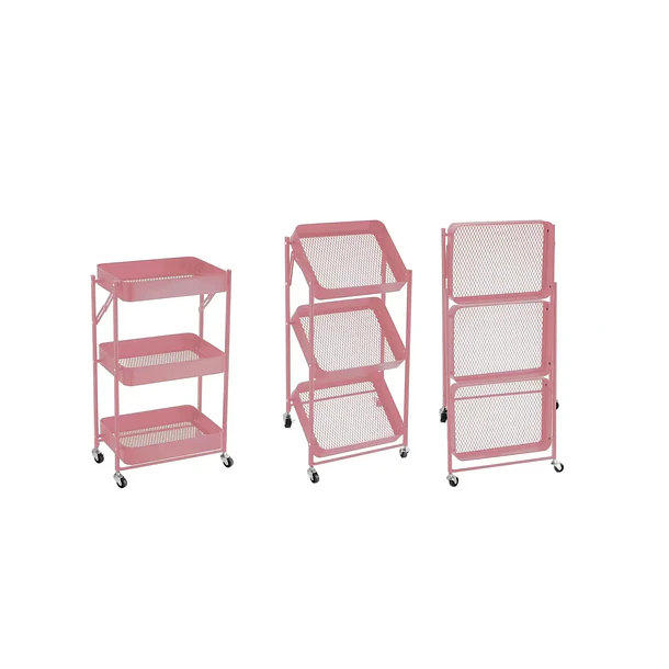 Carrito Organizador Plegable De 3 Niveles Con Ruedas     2