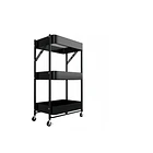 Carrito Organizador Plegable De 3 Niveles Con Ruedas     3