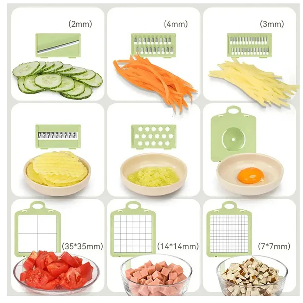 Cortador De Verduras Multifuncional 9 En 1 Picador Mandolina 6